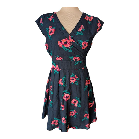 Mata Traders Dresses & Skirts - Mata Traders 100% Cotton Fit & Flare Floral Dress Women's L Fair Trade Romantic